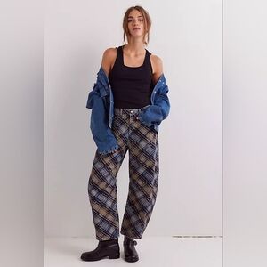 Free People Grunge Combo Barrel Jeans